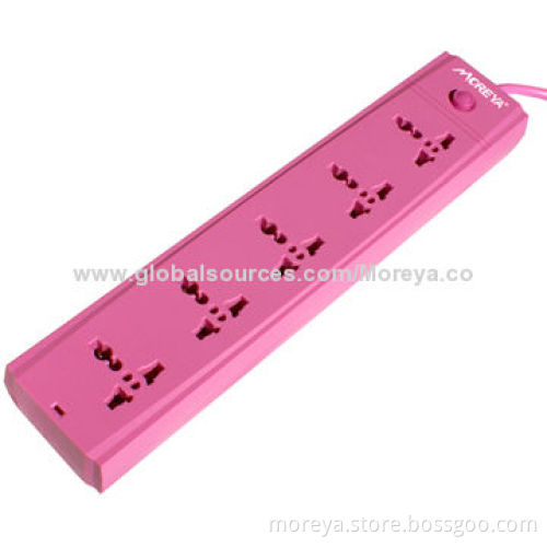 Extension Power Strip with 100-240V AC, 10A, 2,500W, Made ABS Plastic Case and 100% Copper